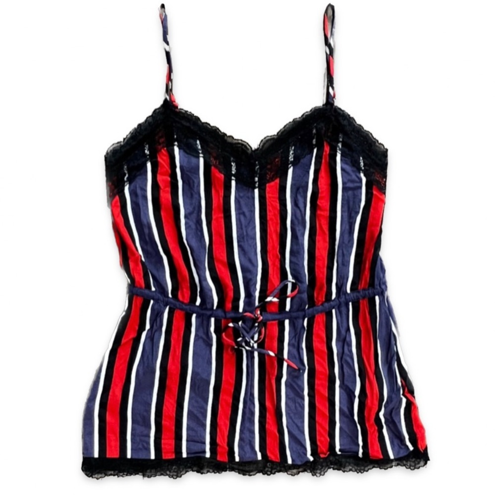 Zara Trf Collection XS Striped Tank Top with Cinching String